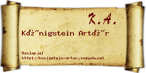 Königstein Artúr névjegykártya